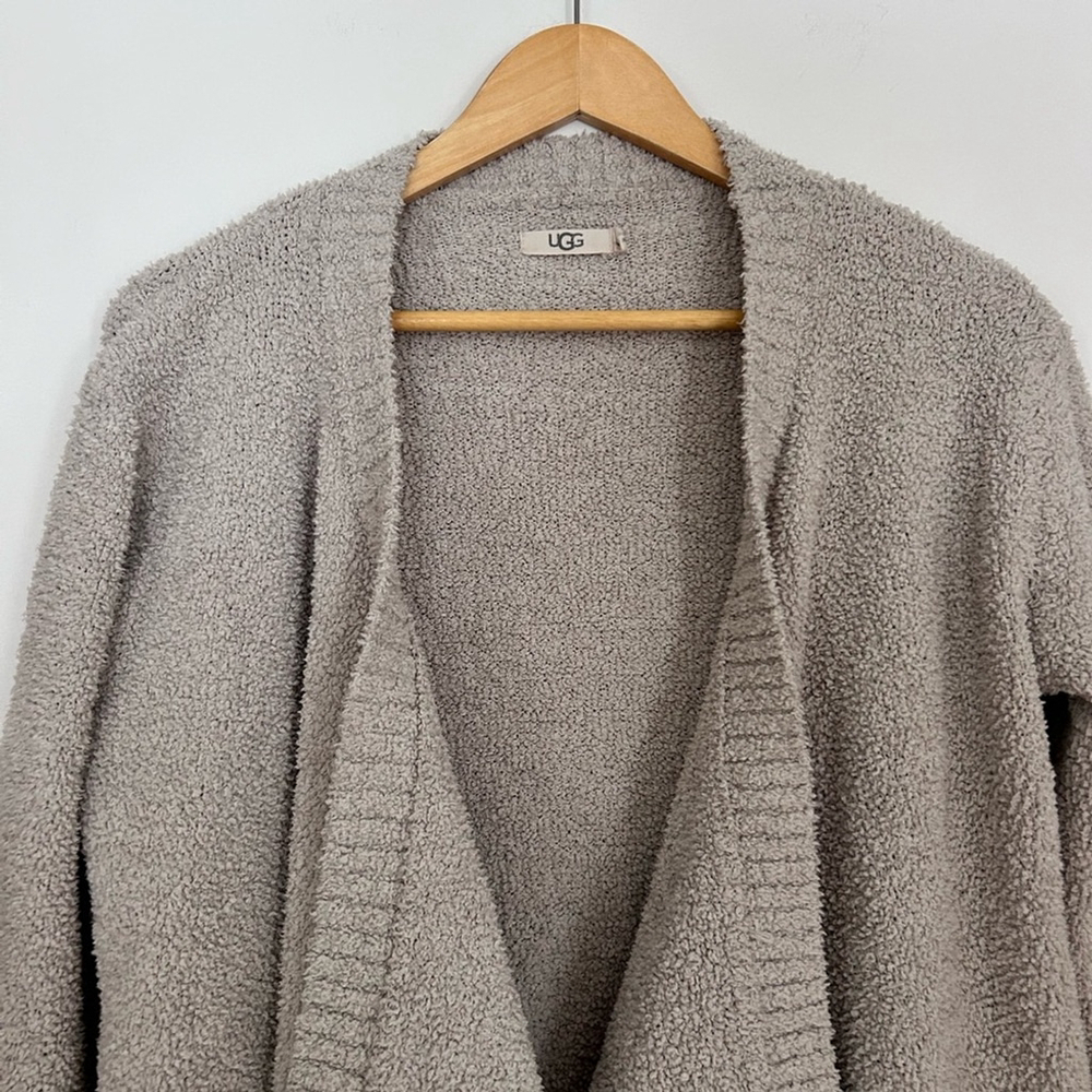 UGG Phoebe Wrap II Sweater Soft Knit Draped Cardigan Granite Beige small - Picture 3 of 7